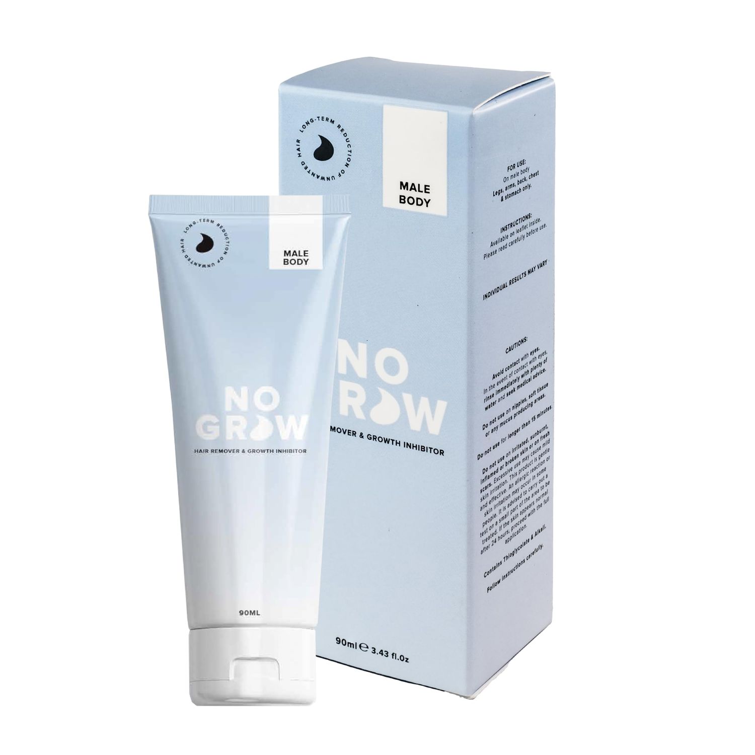 Body Hair Remover for Men Growth Inhibitor Gel- 90 ml - Visible Results in 4 Months - Underarms, Arms, Chest and Stomach Body Hair Removal for Men