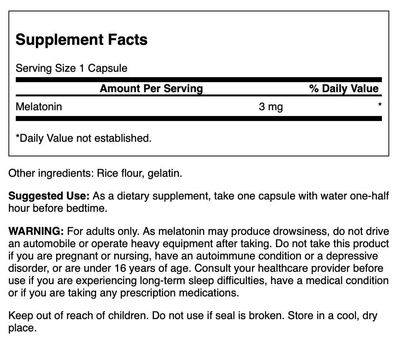 Swanson Melatonin 3 mg - 60 capsules
