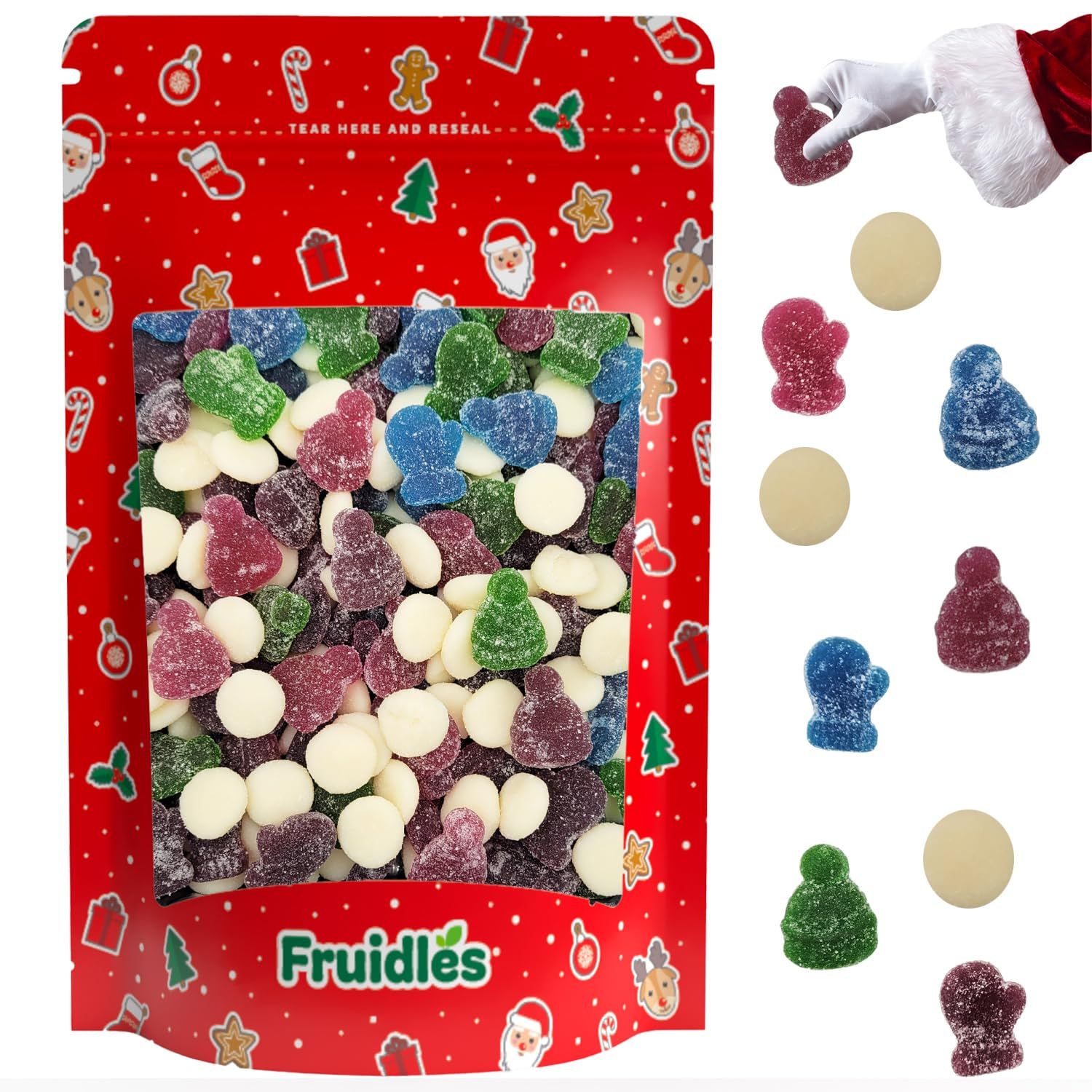 Fruidles Christmas Snow Day Gummi Candy, Delicious Gummies, Fun and Festive Holiday Snacking, Party Favor (Half-Pound)