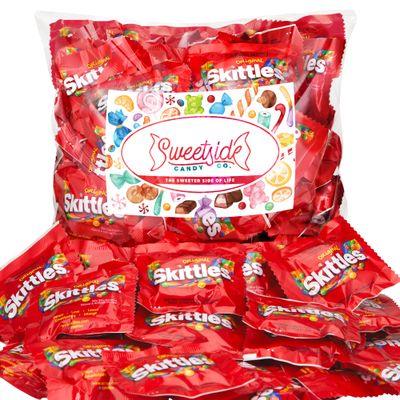 Skittles Candy Bulk - 4 lb Skittles Bulk Candy Pack - Big Bag of Original Rainbow Fun Size Skittles Individual Packs - Movie Candy, Fruity Candy, Concession Stand Candy, Easter Candy for Kids