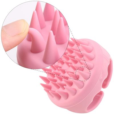 BTYMS Silicone Hair Scalp Shampoo Brush Scalp Massager Exfoliating Hair Cleaning Brush Head Scrubber for Shower - Pink