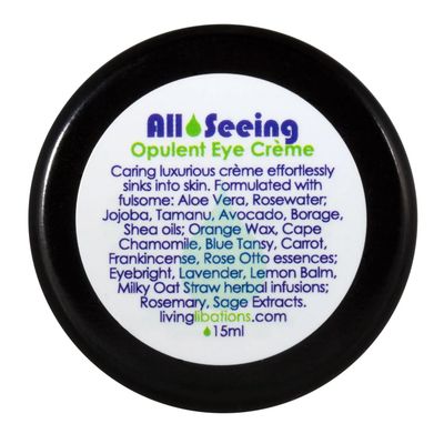 LIVING LIBATIONS - Organic All Seeing Opulent Eye Crme Natural, Wildcrafted, Vegan Clean Beauty (0.5 fl oz 15 mL)