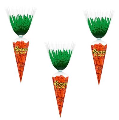 Peanut Butter Chocolate Candies - Carrot Shaped - Pack of 3 - Smiling Sweets - Easter Candy