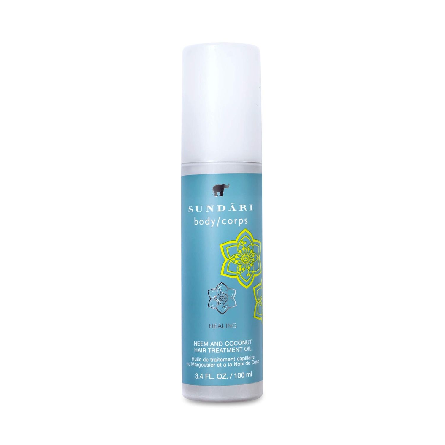 SUNDARI Neem Coconut Hair Treatment Oil, 3.4 Fl Oz, Rejuvenating Strengthening, Repairs Damage, Prevents Protein Loss, Nourishes Restores Hair