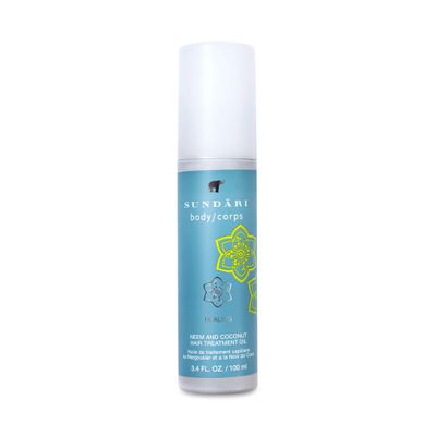SUNDARI Neem Coconut Hair Treatment Oil, 3.4 Fl Oz, Rejuvenating Strengthening, Repairs Damage, Prevents Protein Loss, Nourishes Restores Hair