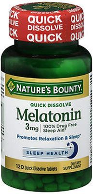Nature&#39;s Brand Bounty Melatonin Quick Dissolve Tablets, 120 ct
