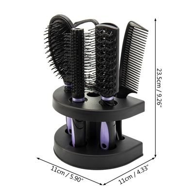 Healthcom 5 Pcs Hair Combs Set Professional Salon Hair Cutting Brushes Sets Salon Hairdressing Styling Tool Mirror And Holder Stand Set Dressing Comb Kits for Women and Men,Purple