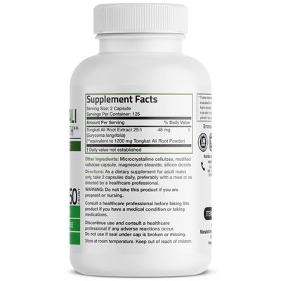 Bronson Longjack Tongkat Ali Extra Strength, 250 Vegetarian Capsules