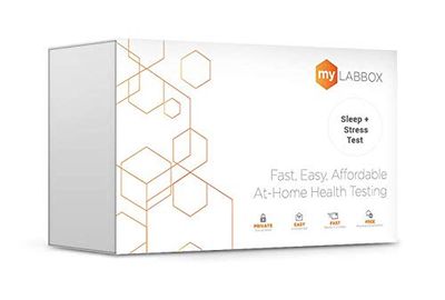 myLAB Box at Home Sleep Stress Test - Monitor Melatonin Cortisol Levels Easily with Hormone Test Kit for Women Men - Simple Saliva Sample - CLIA Certified Labs