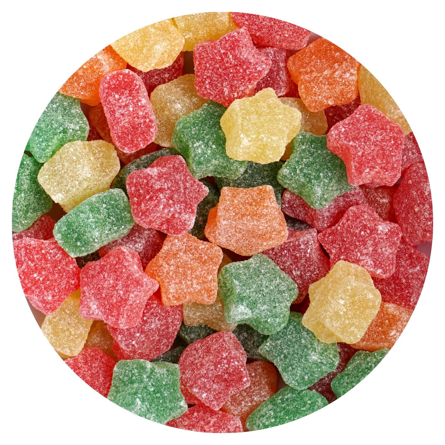 The Hampton Candy Company Assorted Sugared Jelly Stars, 1lb Bulk Bag, Firm Jelly Candy