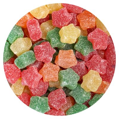 The Hampton Candy Company Assorted Sugared Jelly Stars, 1lb Bulk Bag, Firm Jelly Candy