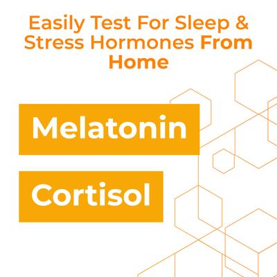 myLAB Box at Home Sleep Stress Test - Monitor Melatonin Cortisol Levels Easily with Hormone Test Kit for Women Men - Simple Saliva Sample - CLIA Certified Labs