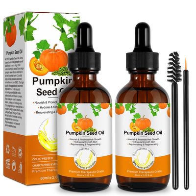 2 Pack Pumpkin Seed Oil,Pure Pumpkin Seed Oil for Hair Growth Cold Pressed,Moisturizing Scalp, Nourishment for All Hair and Skin 4 Fl Oz