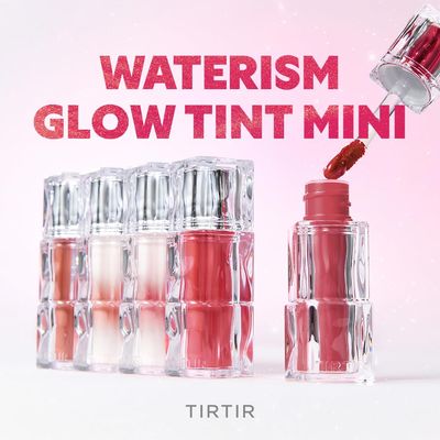 TIRTIR Mini Size Waterism Tinted Lip Gloss 25 Nutty Pink, 0.06 Fl Oz - Kiss Ready Lipgloss, 12H Long Lasting Non Sticky Natural Tinted Glow Korean Multiuse Cheek and Lip Tint for Women gift