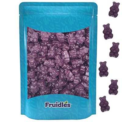 Fruidles Grape Gummi Bears Candy, Fruit Flavors Gummies, Allergy Friendly, Non-GMO, No Artificial Sweeteners (8oz Bag)