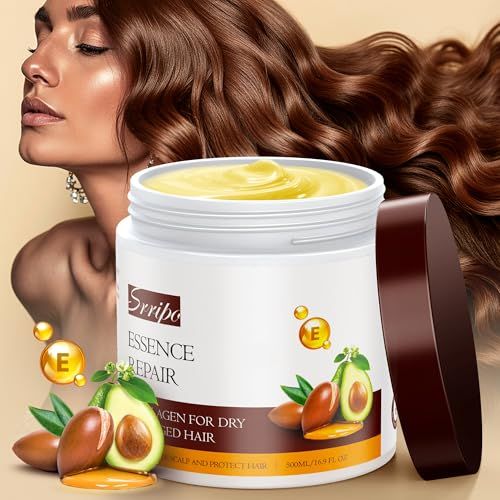 Karsell Collagen Hair Mask for Deep Conditioning, Keratin Hair Treatment with 4 Hydrolyzed Proteins, Moroccan Avocado Oils Conditioner for Nourish, Calendula Gentian Extracts Care Dry Damaged Hair