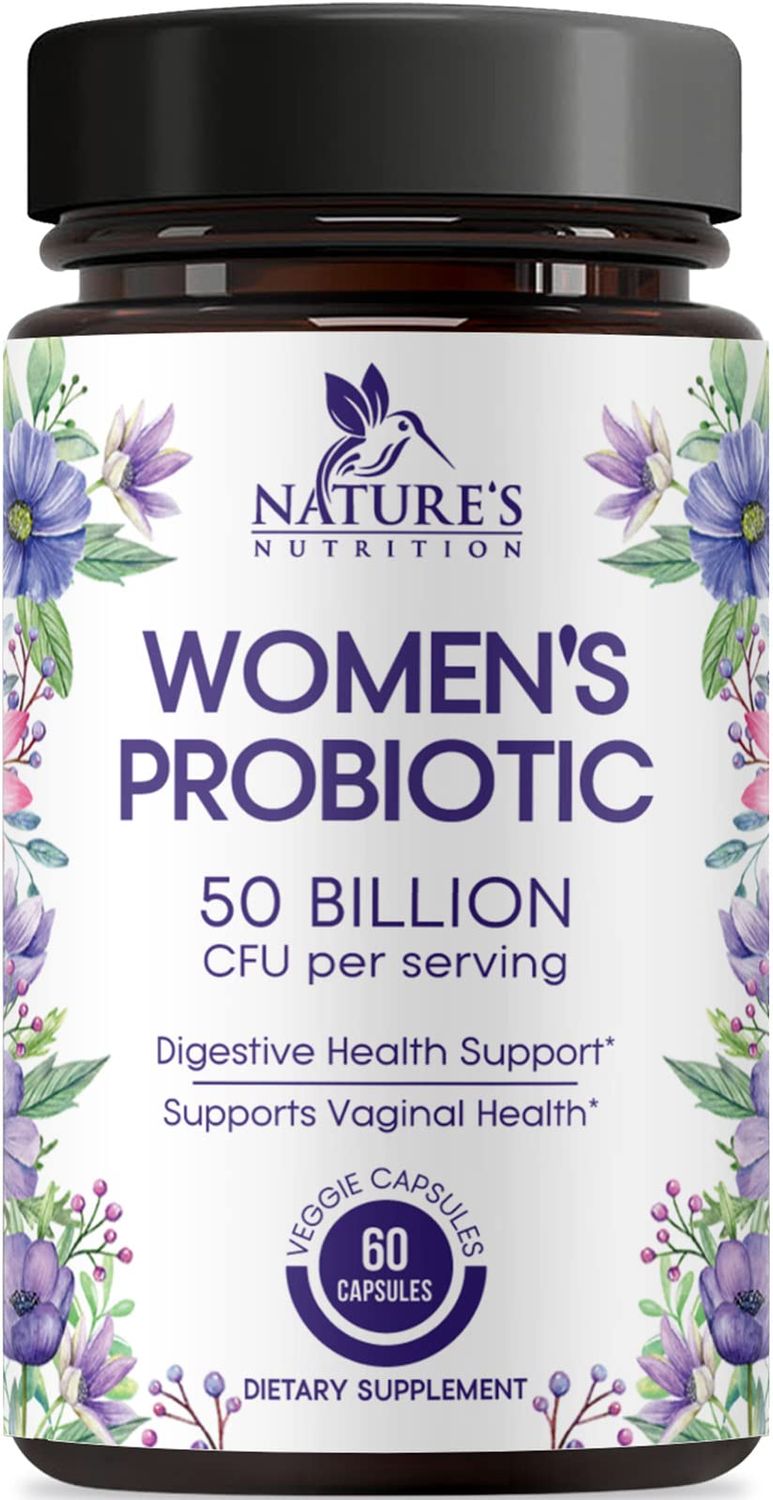 Probiotics for Women 50 Billion CFU - Digestive Health, Vaginal pH Immune Support, Prebiotics Cranberry, Gut Health Urinary Support, 5 Strains, Shelf Stable Women&#39;s Probiotic - 60 Capsules