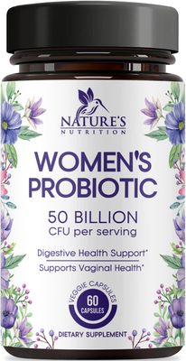 Probiotics for Women 50 Billion CFU - Digestive Health, Vaginal pH Immune Support, Prebiotics Cranberry, Gut Health Urinary Support, 5 Strains, Shelf Stable Women&#39;s Probiotic - 60 Capsules