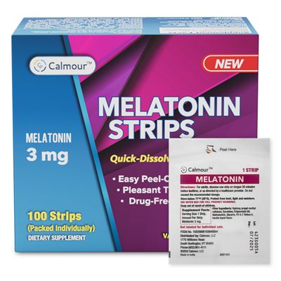 CALMOUR 100 Oral Sleep Strips Quick-Dissolving 3mg Melatonin Strips Works Faster Than Gummies Relaxation Sleep Supplements for Adults The Ultimate Sleeping Aid for Better Sleep and Eye Health