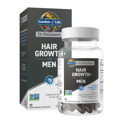 Garden of Life Dr. Formulated Hair Growth for Men with Clinically Studied Extracts and Saw Palmetto for Men to Support Mens Hair Growth, 30 Count Vegetarian Capsules