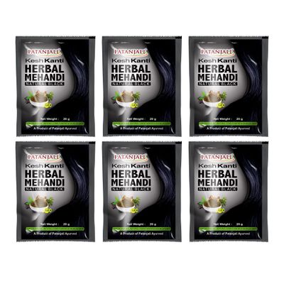 Patanjali Kesh Kanti Herbal Mehandi Natural Black - Pack Of 6
