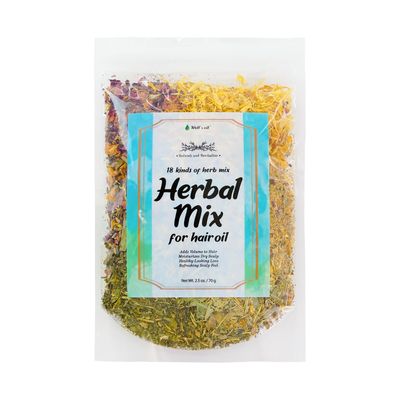 Wells Oil Herbal Mix - 18 Essential Herbs for Hair Oil Infusion Strengthens, Nourishes Supports Fuller-Looking Hair 100 Natural 2.5 Oz 70 g