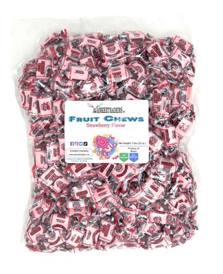 Strawberry Flavored Fruit Chews, 2 Pounds Bulk