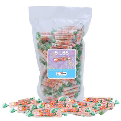 Smarties X-Treme Sour Candy Rolls Bulk Candy Gluten Free Vegan Delight Classic Sweetness from Family Owned Company Since 1949 Peanut Free, Dairy Free Allergen Free Perfect Yummy Treat - 5 Pound Bag