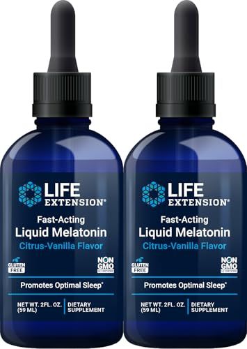 Life Extension Fast-Acting Liquid Melatonin (Citrus-Vanilla), 2 Fluid Ounces (Pack of 2)