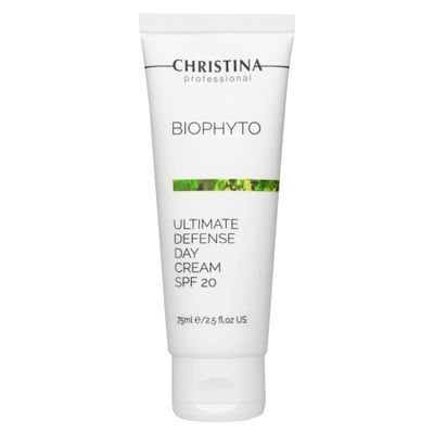 Christina Bio Phyto Ultimate Defense Day Cream Moisturizer with SPF 20-75 ml - Broad Spectrum UVAUVB Protection Facial Moisturizer with Hyaluronic Acid Vitamin B12- For Normal Combination Skin