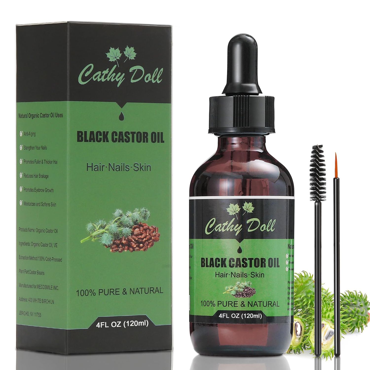 Jamaican Black Castor Oil Organic Cold Pressed Castor Oil For Hair 100 Pure Natural Castor Oil For Eyelashes Eyebrows (4 oz)