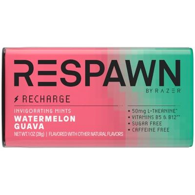 RESPAWN by Razer RECHARGE Watermelon Guava Mints. Sugar Free, 1 oz Packs (Pack of 8)