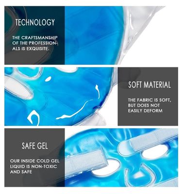 Ice Face Mask Reusable,Cold Hot Compress Gel Ice Facial Mask with Gel Beads,Face SPA for Woman Sleeping Reduce Eye Puffiness Face Puffiness Sleeping Travel (Blue)