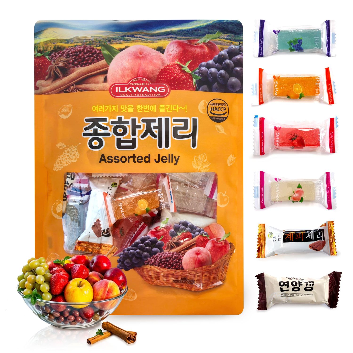 COELO Assorted Jelly 9.87oz (280g) Korean favourite 6 Flavors Variety Pack, Chewy Fruit Snack Mixed-Fruit Assortment K-Food Soft Candy, Gummy bits Party Camping Dessert Treats (Pack of 1)