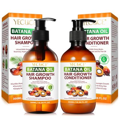 Batana Oil Shampoo and Conditioner Set, Organic With Onion for Men and Women Daily Care, for Thinning Loss, Curly Straight Hair