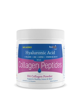 Hyalogic Collagen Peptides Powder wHyaluronic Acid, Hydrolyzed Types 1 3, Grass Fed, Keto Protein Powder Supplement for Hair Growth, Skin, Nails Unflavored Easy to Mix 6.4 oz (180 gr.)
