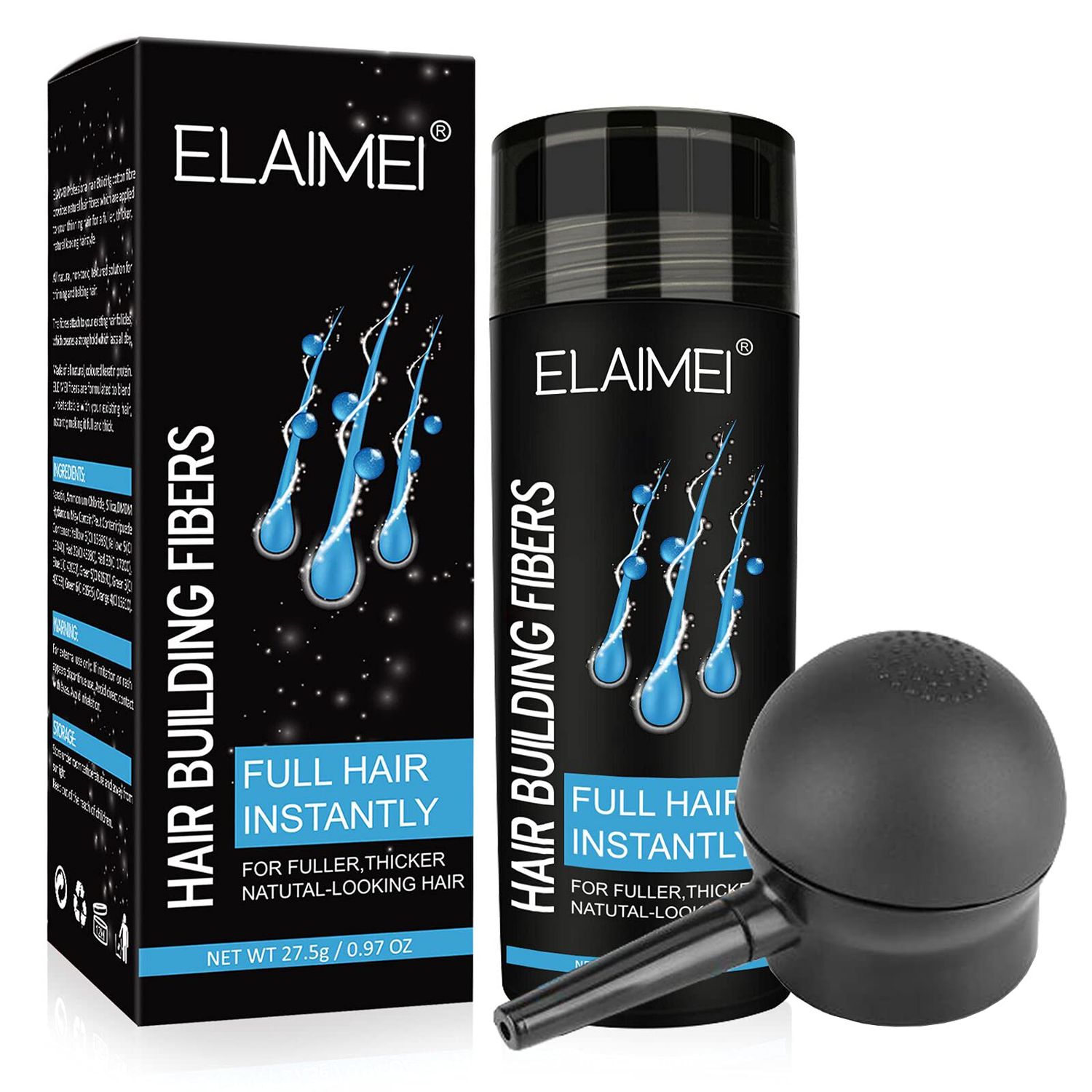 Hair Fibers for Thinning Hair, Natural Formula Hair Fiber, Hair Building Fibers Refill Thicker Hair in 15 Seconds, Conceals Hair Loss Look Younger, Designed for Men Women (Light Brown)