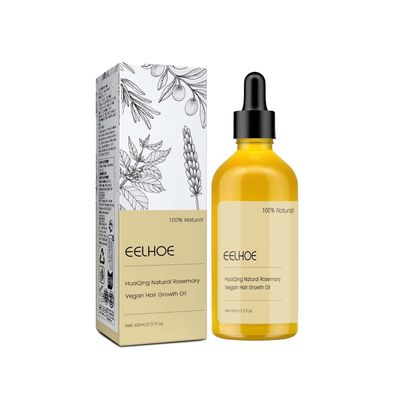 YUUCANGH 60 ML Natural Hair Growth Oil, Eelhoe Veganic Organic Rosemary Oil. for Dry Damaged Hair.(1Pc)