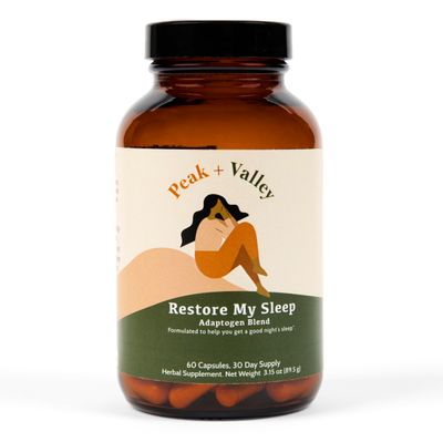 Peak Valley Natural Sleep Aid for Adults - 60 Capsules for Deep Sleep - 3 mg Melatonin, L Theanine, Chamomile, Ashwagandha - Natural Herbal Sleeping Pills - Extra Strength Calming Sleep Aid