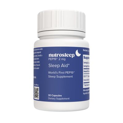 Nutrosleep - PEP19 Sleep Aid Peptide Supplement - Supports Deep, Restful Sleep, Non-Habit Forming, 30 Capsules
