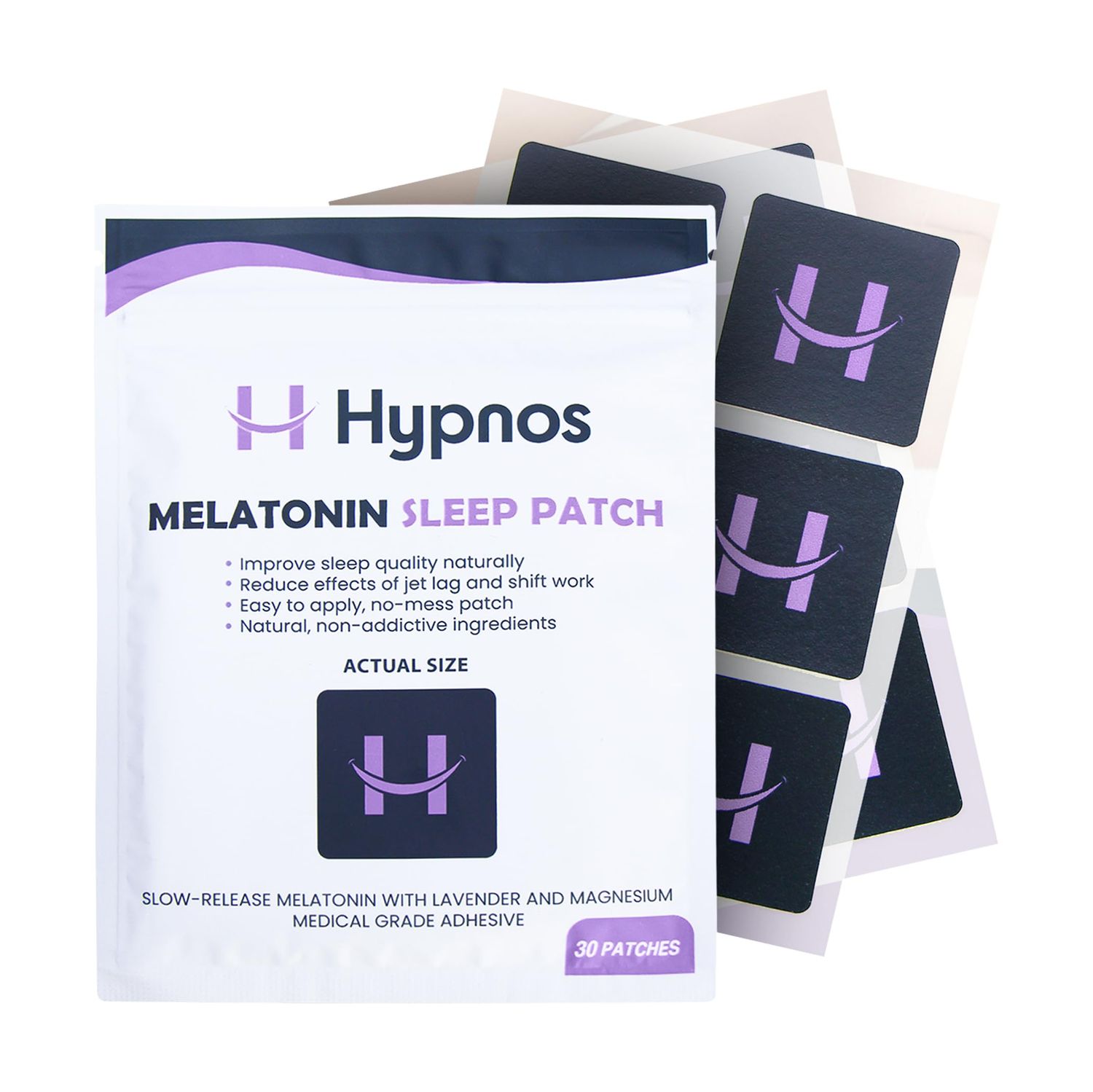 Hypnos Sleep Support Patch Sleeping Patches for Adults Extended Release Melatonin Lavender and Magnesium 30 Patches