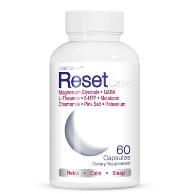ResetCalm Night Electrolyte Formula, Magnesium Glycinate, 5-HTP, GABA, L-Theanine, Chamomile and Melatonin