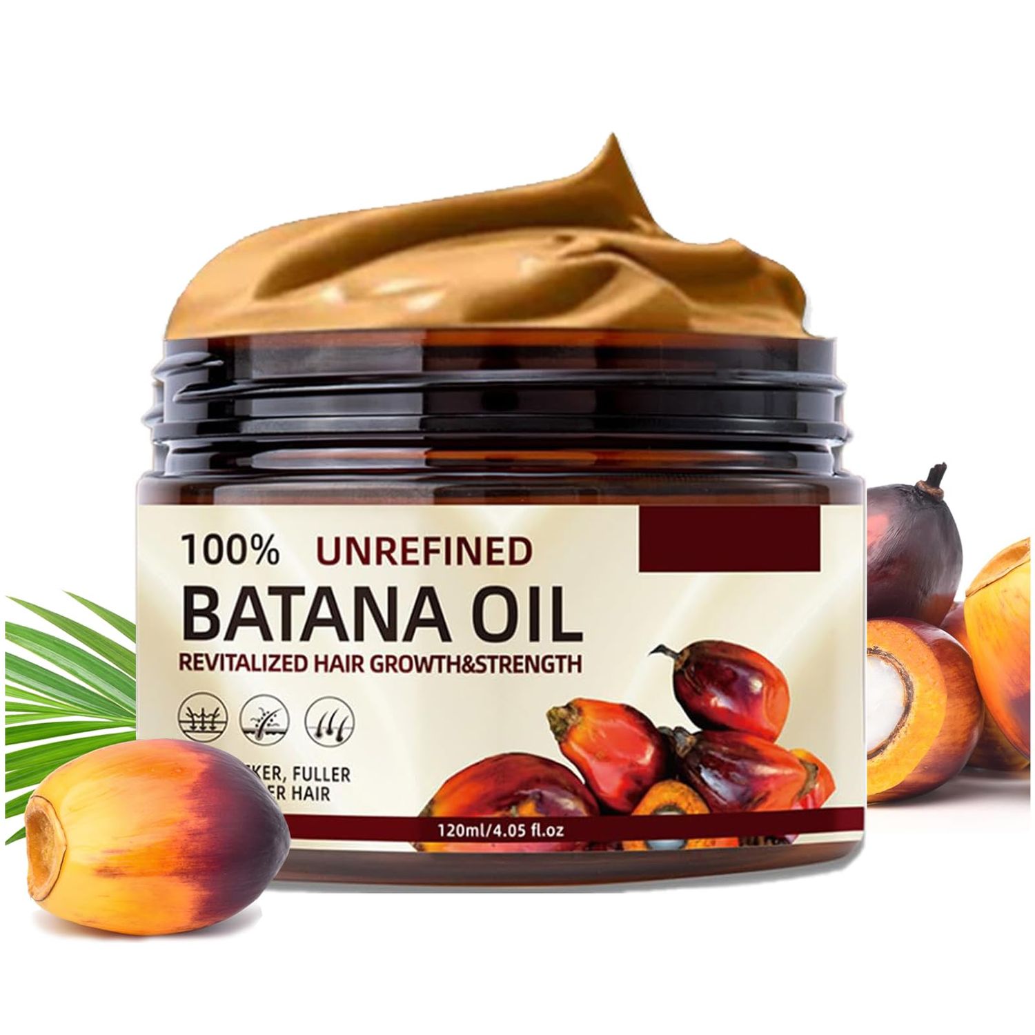 Kunnozz Batana Natural Hair Growth Oil, 100 Unrefined 120 ml, Promotes and Restores Thickness, Reduces Loss and Split Ends, Intensive Repair and Nourishment for Men and Women