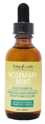 EASY LOOK Rosemary Mint Scalp Hair Strengthening Oil for All Hair Types, 2 Ounce