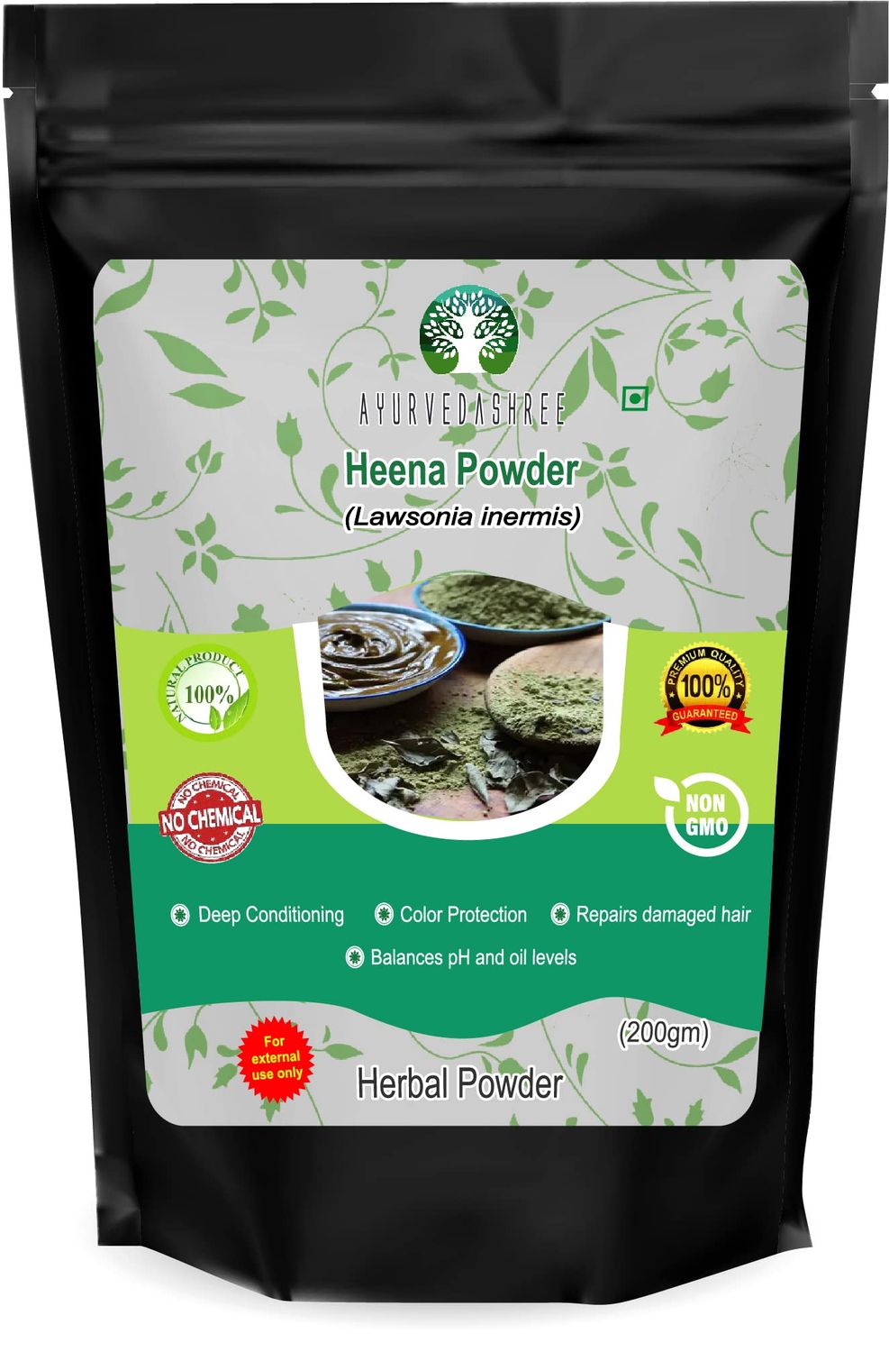 AYURVEDASHREE Natural Pure Henna Powder (Lawsonia Inermis) 200 Gm Red Henna Hair Color Triple Sifted No Chemical or Additives Henna Powder For Hair Henna Hair Color