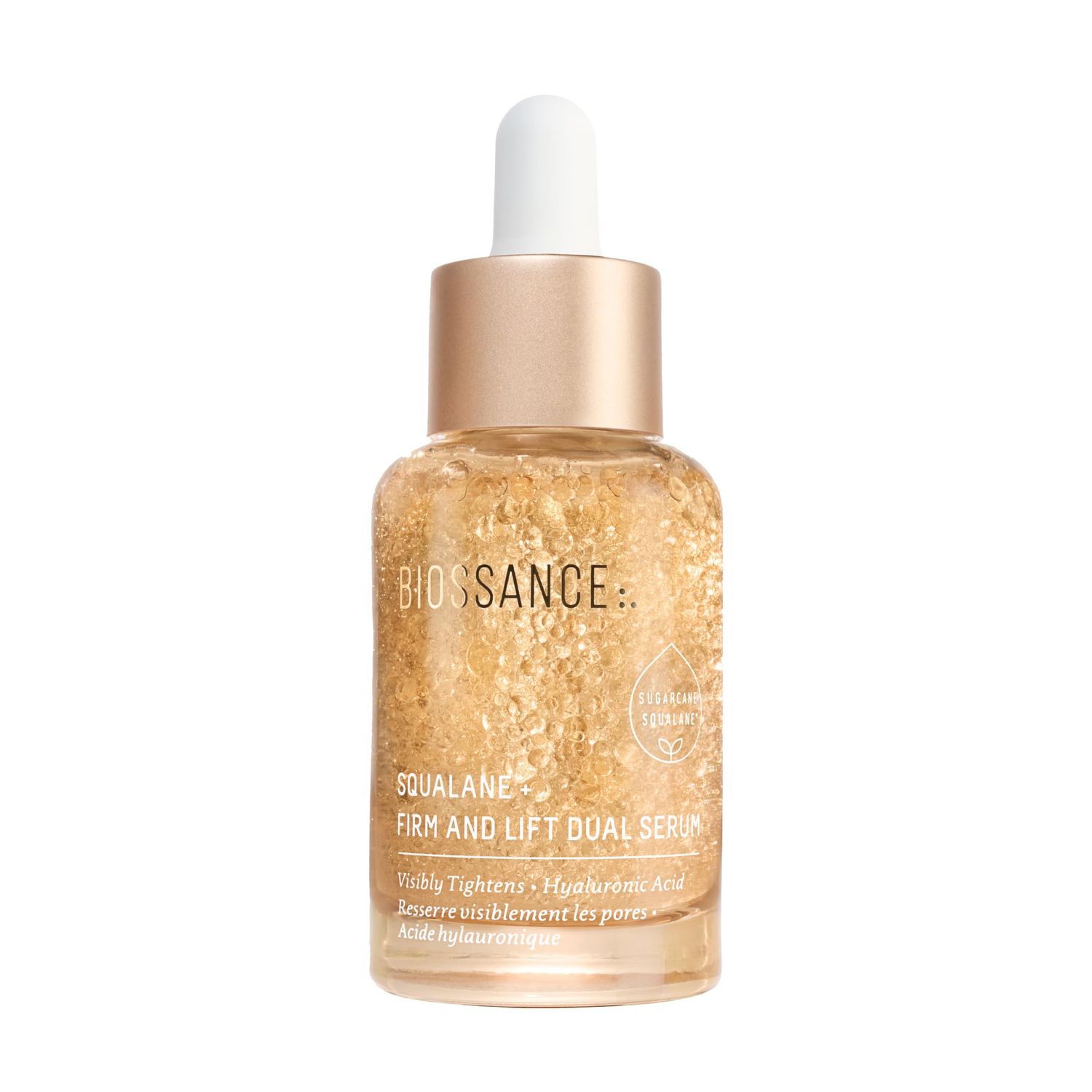 Biossance Squalane Firm Lift Dual Serum - Face Serum for Maturing Skin - Lifts Hydrates - Reduces Wrinkles - Hyaluronic Acid, Squalane, Ectoin, Gravetye Giant Bisabolol - 30ml