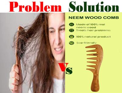 Rufiys Wide Tooth Neem Wooden Comb for Hair Growth Women Men (Combo Pack 4)