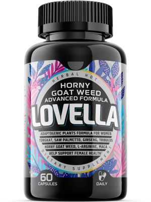Hornygoatweed Women - Libido Booster for Women, Mood, Energy Hormone Balance for Women w. Maca Root - Female Libido Booster w. Ginseng - Libido Supplement for Women w. Tribulus terrestris -60ct USA