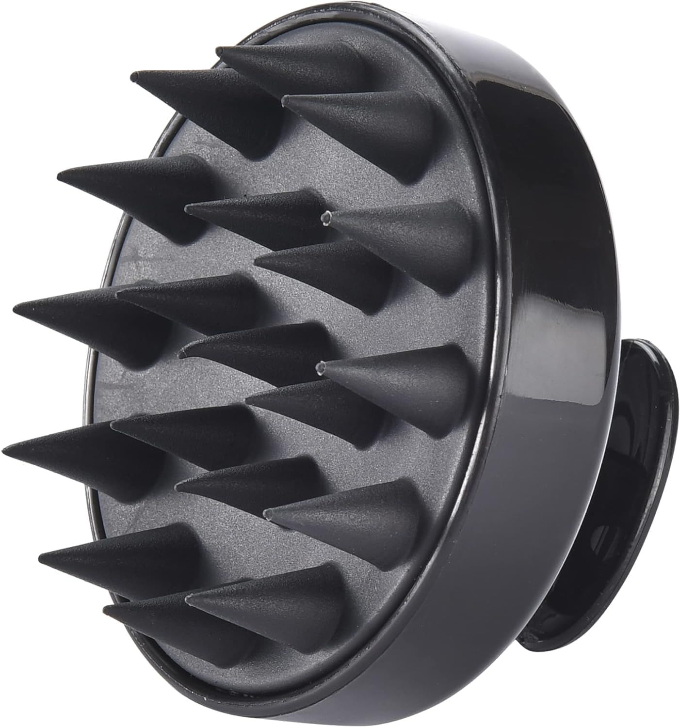 AllurebyKoms Hair Scalp Massager, High Grade Soft Flexible Silicon Bristles,Shampoo Brush, Hair Scrubber, Wet Dry Scalp Brush for Dandruff Removal, Scalp Care, Head Massager, Head Relaxation (Black)