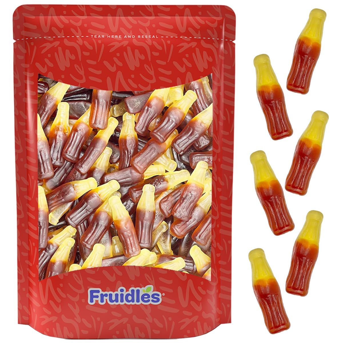 Fruidles Soda Bottles Gummi Cola Candy, Delicious Multicolor Fruit Flavors, Party Candy (1 Pound)
